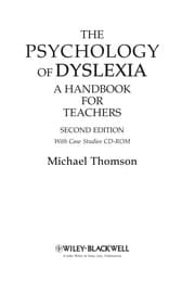 Tapa de The psychology of dyslexia