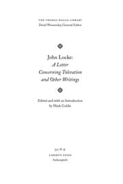 Tapa de A letter concerning toleration and other writings