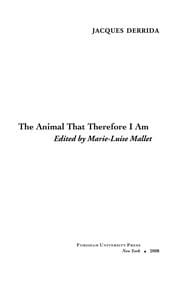Tapa de The animal that therefore I am