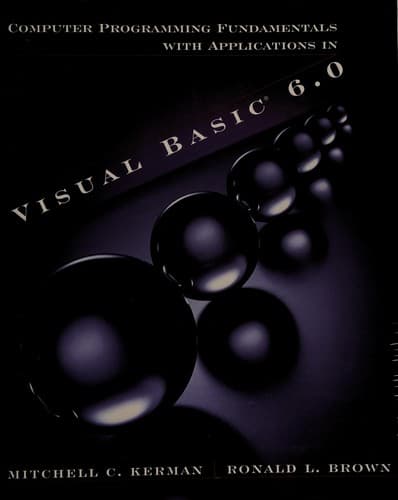 Tapa de Computer programming fundamentals with applications in visual basic 6.0.