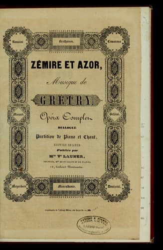 Tapa de Zémire et Azor