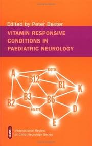 Tapa de Vitamin Responsive Conditions in Paediatric Neurology (International Review of Child Neurology (Mac Keith Press))