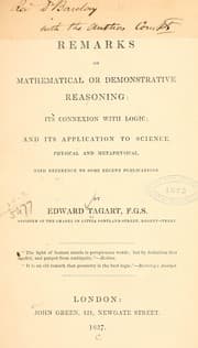 Tapa de Remarks on mathematical or demonstrative reasoning