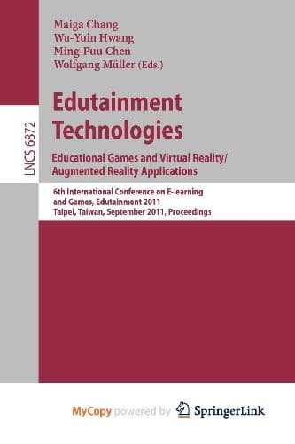 Tapa de Edutainment Technologies. Educational Games and Virtual Reality/Augmented Reality Applications