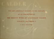 Tapa de Alexander Calder