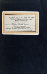 Tapa de Grundriss zur Geschichte der angelsächsischen Litteratur