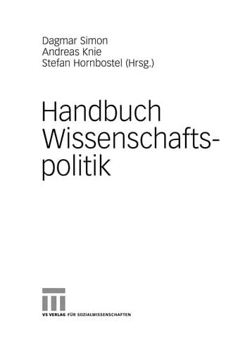 Tapa de Handbuch Wissenschaftspolitik