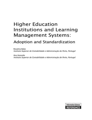 Tapa de Higher education institutions and learning management systems