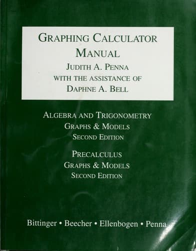 Tapa de Graphing Calculator Manual
