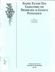 Tapa de Edaphic factors that characterize the distribution of Lepidium papilliferum