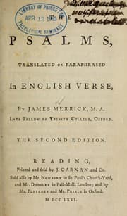 Tapa de The Psalms, translated or paraphrased in English verse