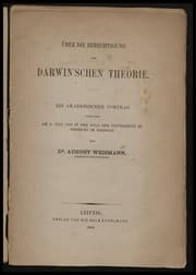 Tapa de über die Berechtigung der Darwin'schen Theorie