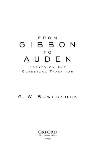 Tapa de From Gibbon to Auden