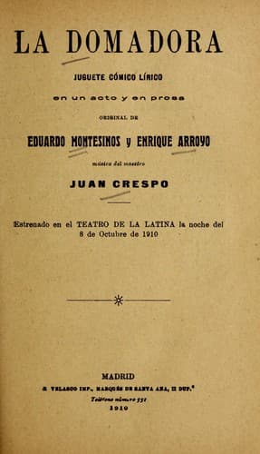 Tapa de La domadora