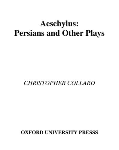 Tapa de Persians and other plays