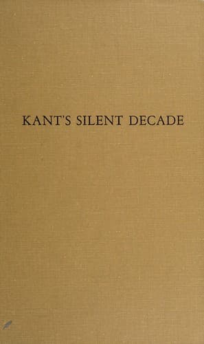 Tapa de Kant's silent decade