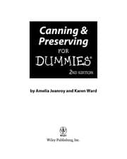 Tapa de Canning & preserving for dummies