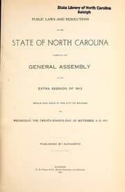 Tapa de Public local laws of the State of North Carolina passed by the General Assembly at its session of ...