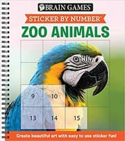 Tapa de Brain Games - Sticker by Number: Zoo Animals
