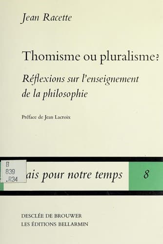 Tapa de Thomisme ou pluralisme?
