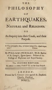 Tapa de The philosophy of earthquakes, natural and religious, or, An inquiry into their cause and their purpose