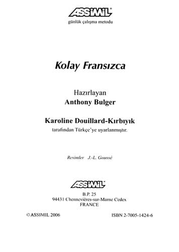 Tapa de Kolay Fransizca