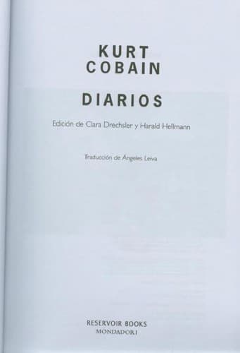 Tapa de DIARIOS (KURT COBAIN)