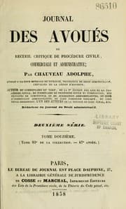 Tapa de Journal des avoués