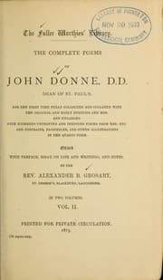 Tapa de Complete poems of John Donne, D.D., Dean of St. Paul's ...