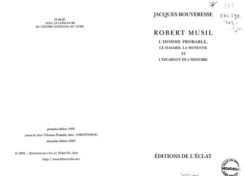 Tapa de Robert Musil