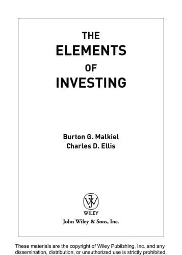 Tapa de The elements of investing