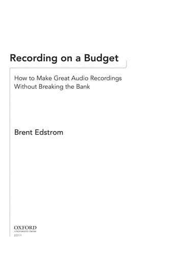Tapa de Recording on a budget