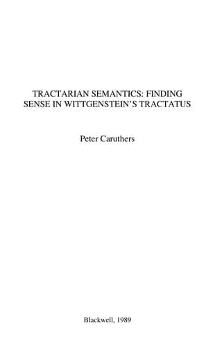 Tapa de Tractarian semantics