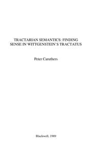 Tapa de Tractarian semantics
