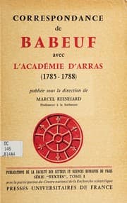Tapa de Correspondance de Babeuf avec l'Académie d'Arras (1785-1788)
