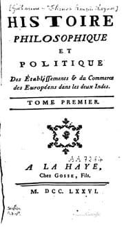 Tapa de Histoire philosophique et politique des e tablissements et du commerce des Europe ens dans les deux Indes