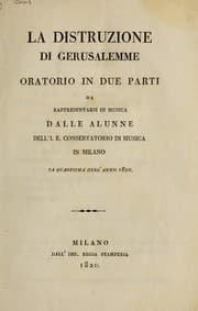 Tapa de La distruzione di Gerusalemme