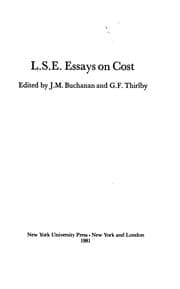 Tapa de L.S.E. essays on cost