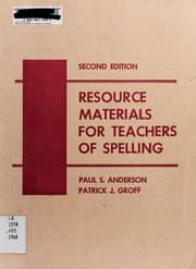Tapa de Resource materials for teachers of spelling