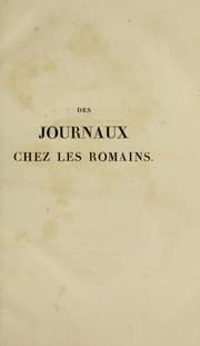 Tapa de Des journaux chez les Romains