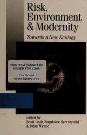 Tapa de Risk, environment and modernity