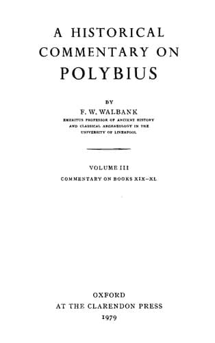 Tapa de A Historical Commentary on Polybius: Volume 3