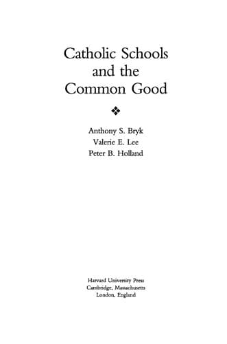 Tapa de Catholic schools and the common good