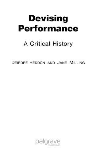 Tapa de Devising performance