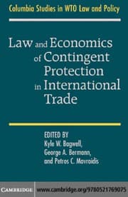 Tapa de Law and economics of contingent protection in international trade