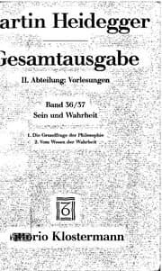 Tapa de Gesamtausgabe, Ln, Bd.36/37, Sein und Wahrheit