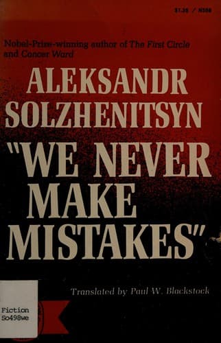 Tapa de "We never make mistakes"