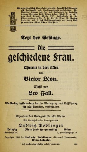 Tapa de Die Gelchiedene Frau