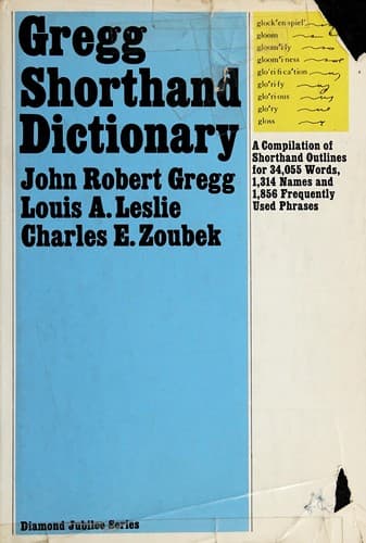 Tapa de Gregg shorthand dictionary