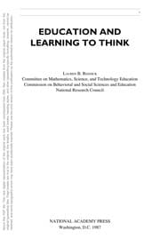 Tapa de Educationand learning to think